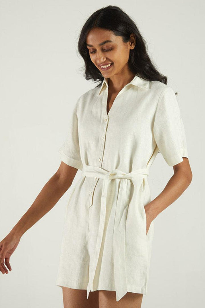 Barefoot in the Park Romper in Off-white -COL - Stella Carakasi