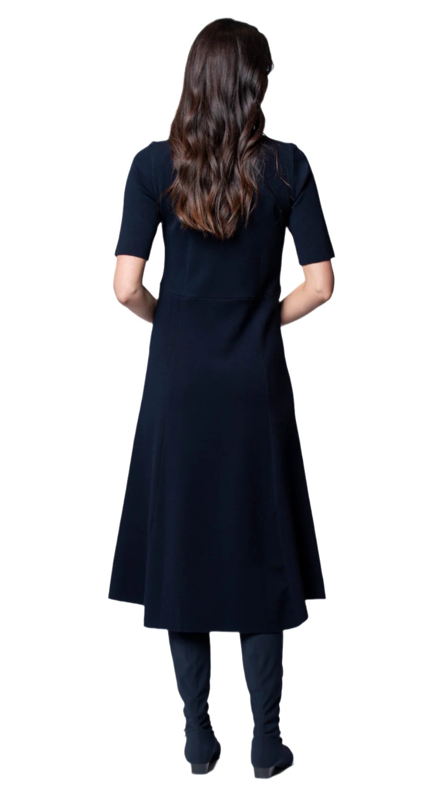 Nora Milano Fit-And-Flare Midi Dress, Black -COL