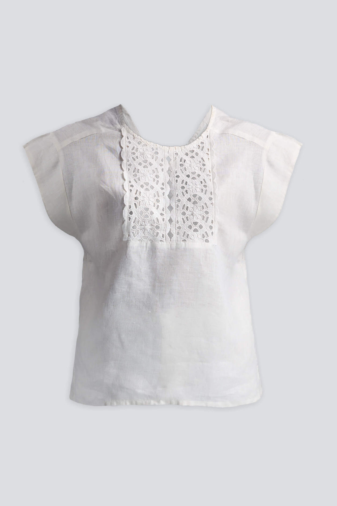 Boxy Top with Embroidered Lace Detail -COL - Stella Carakasi