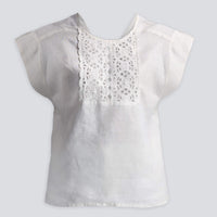 Boxy Top with Embroidered Lace Detail -COL - Stella Carakasi