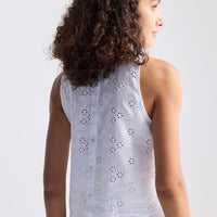 Button Back Embroidered Crop Top -COL - Stella Carakasi