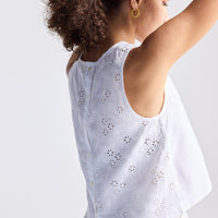Button Back Embroidered Crop Top -COL - Stella Carakasi