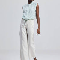 Button-down Shirt with Waist Drawstring in Stripes -COL - Stella Carakasi