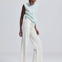Button-down Shirt with Waist Drawstring in Stripes -COL - Stella Carakasi