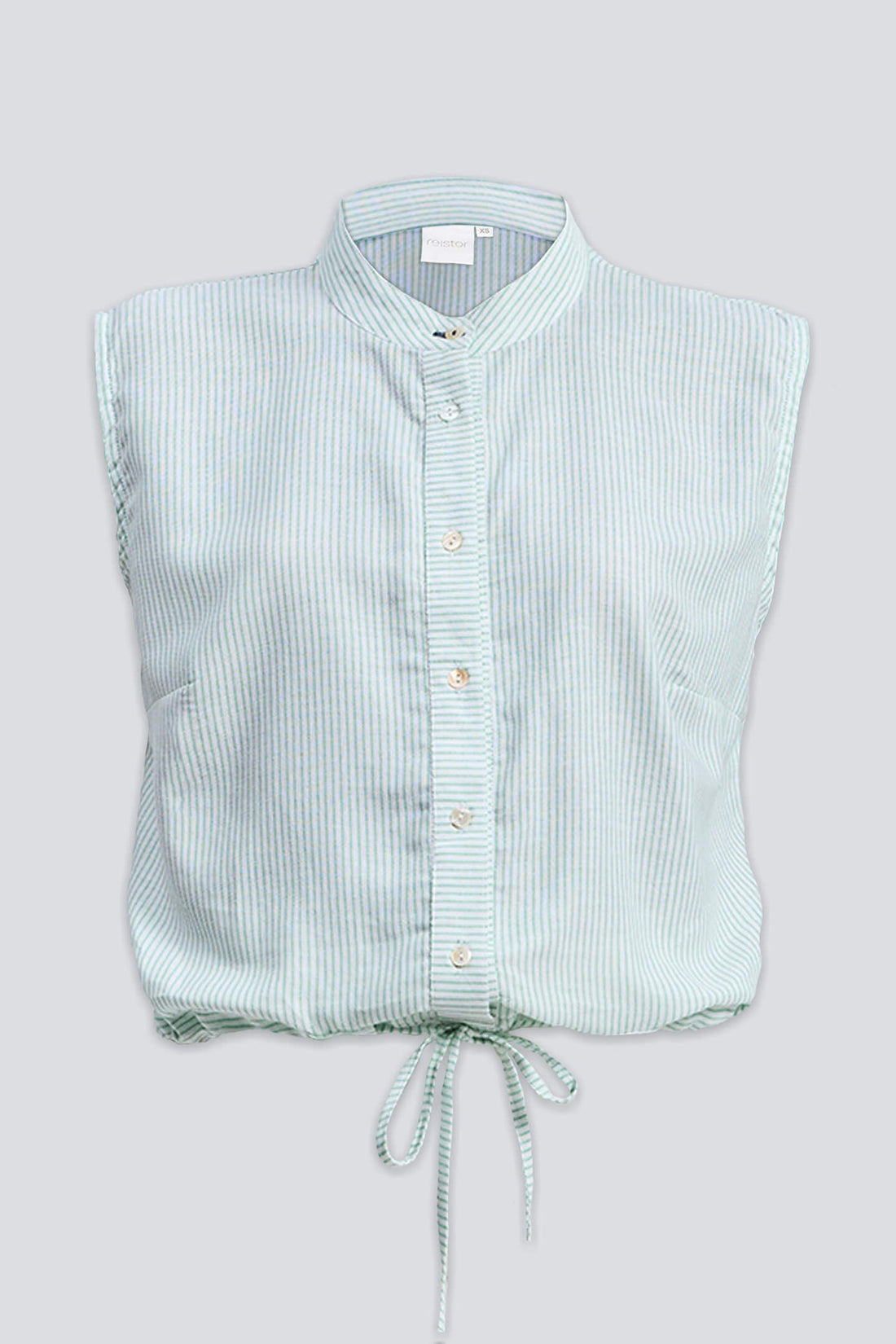 Button-down Shirt with Waist Drawstring in Stripes -COL - Stella Carakasi