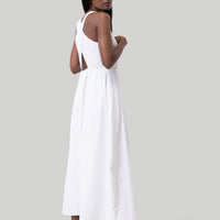 Cross-back Midi Dress in Eyelet Embroidery -COL - Stella Carakasi