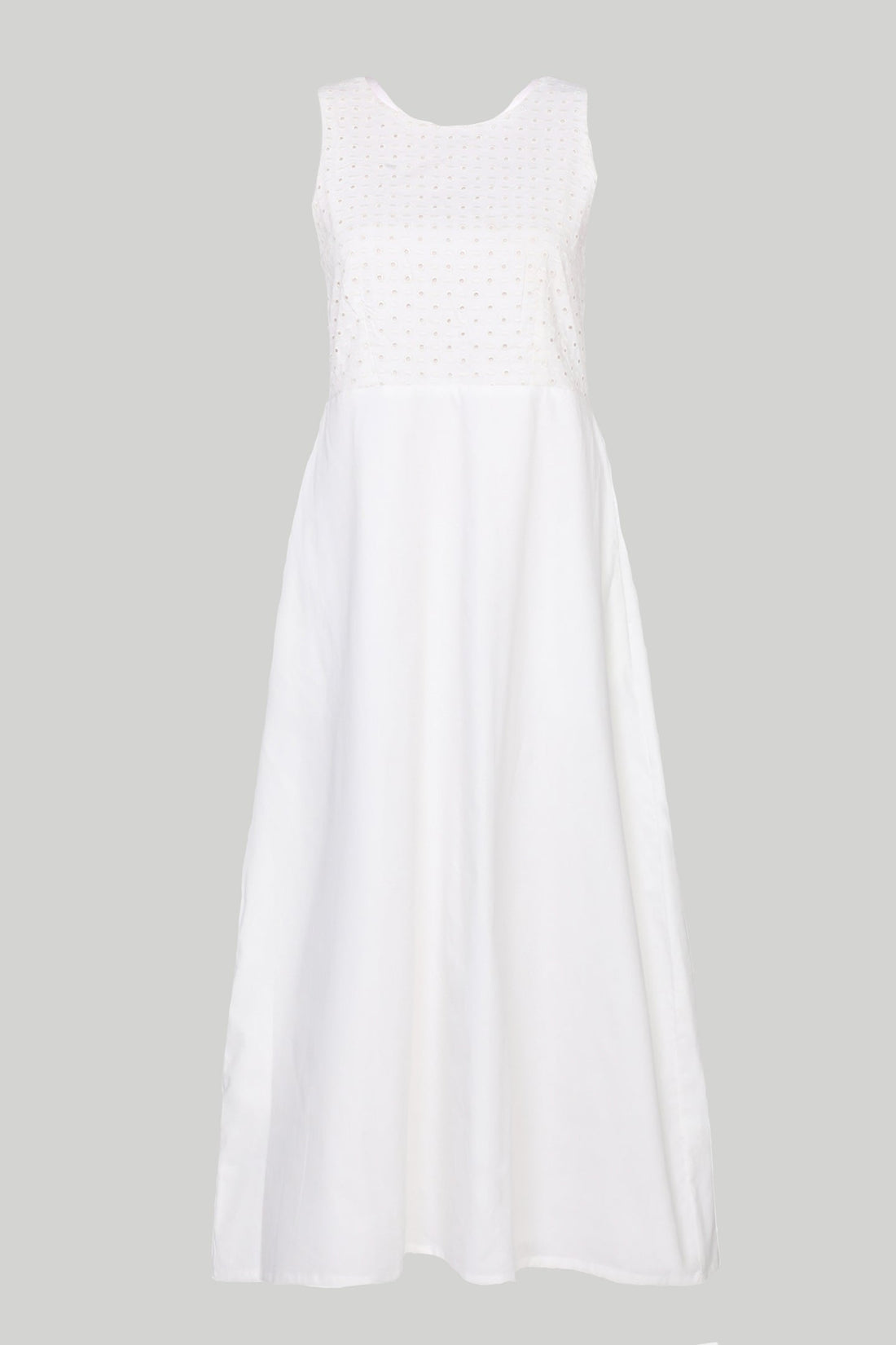 Cross-back Midi Dress in Eyelet Embroidery -COL - Stella Carakasi