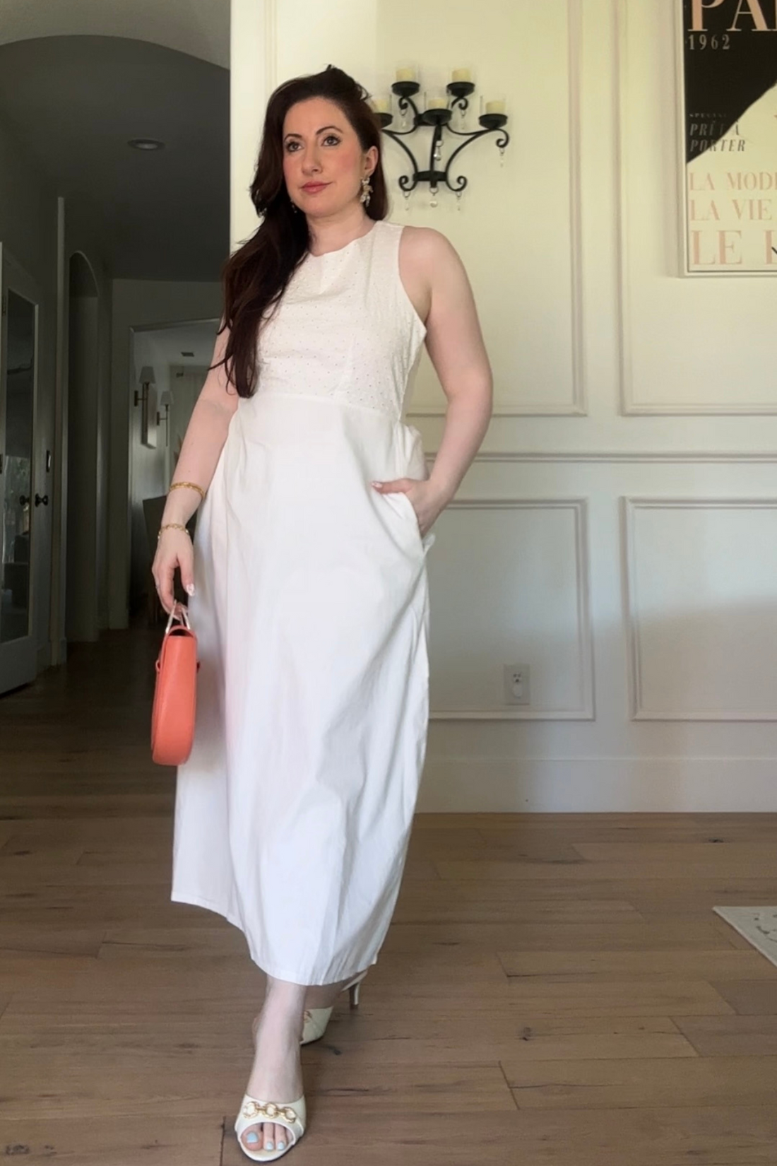 Cross-back Midi Dress in Eyelet Embroidery -COL - Stella Carakasi