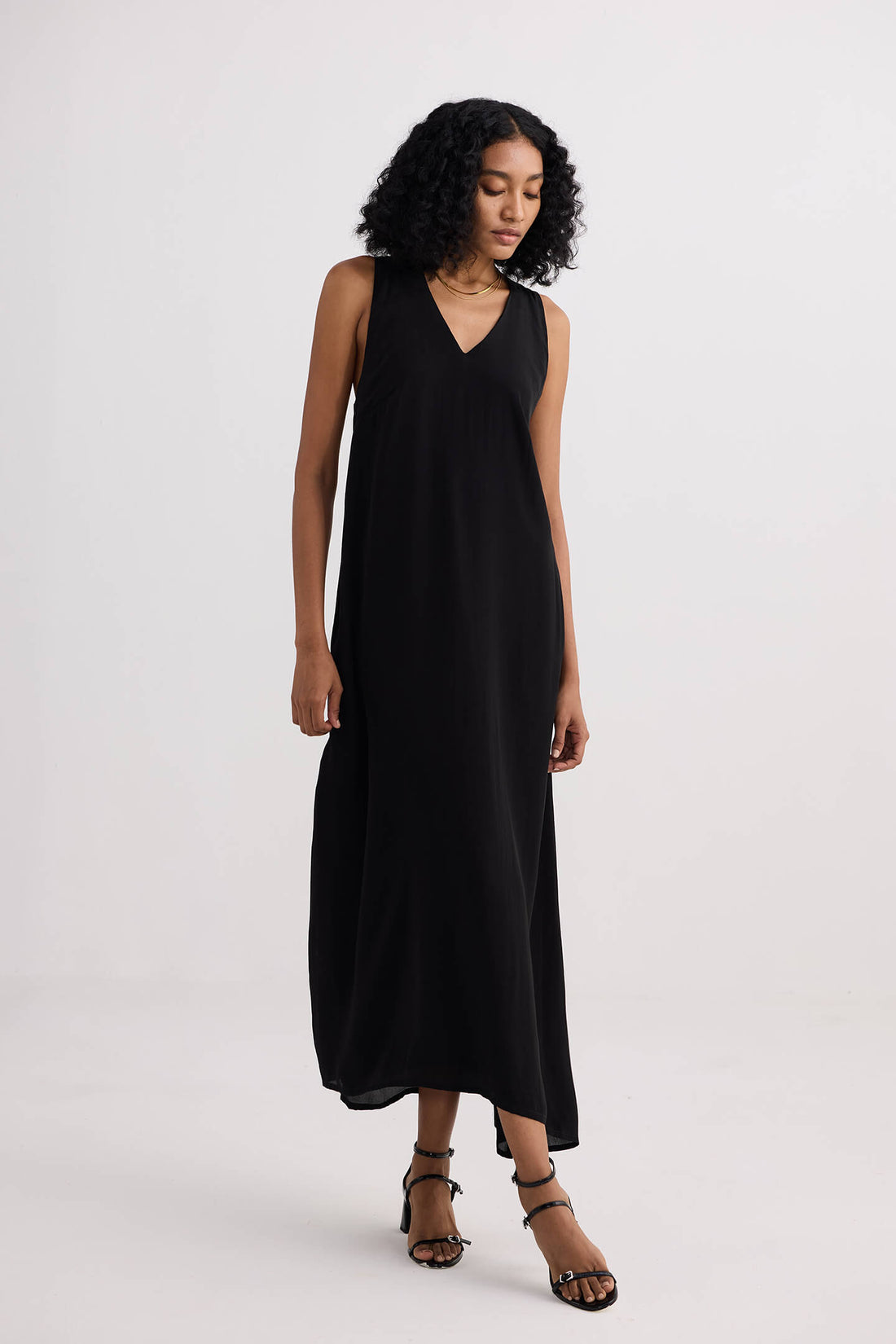 Crossed in Chic Sleeveless Maxi Dress in Black - Stella Carakasi