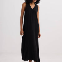 Crossed in Chic Sleeveless Maxi Dress in Black - Stella Carakasi