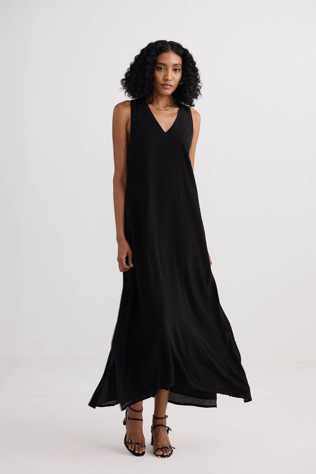 Crossed in Chic Sleeveless Maxi Dress in Black - Stella Carakasi