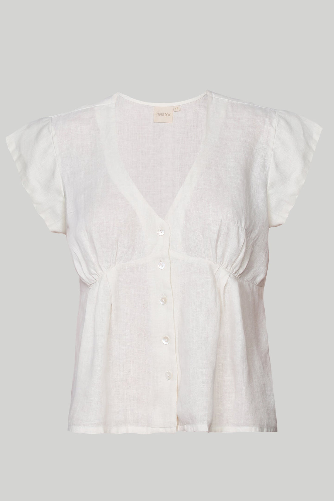 Deep V-neck Top in Off-white -COL - Stella Carakasi