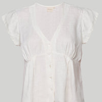 Deep V-neck Top in Off-white -COL - Stella Carakasi