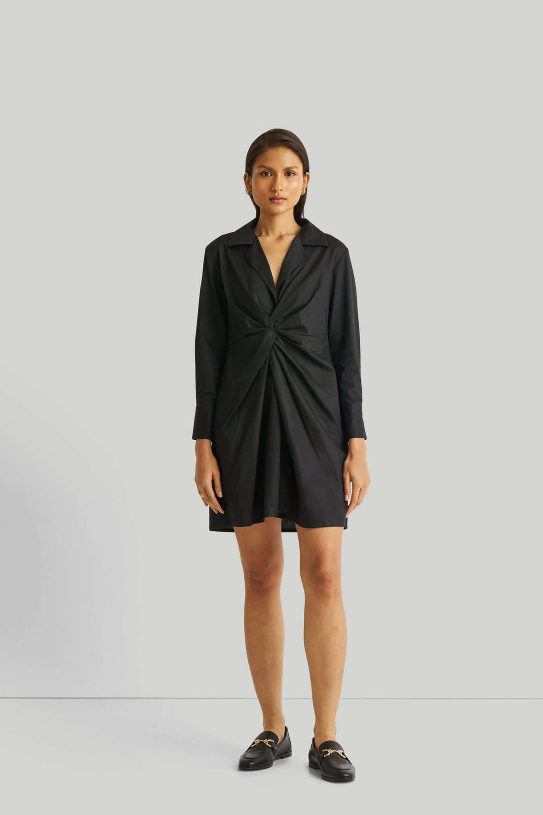 Front Twist Dress in Black -COL - Stella Carakasi