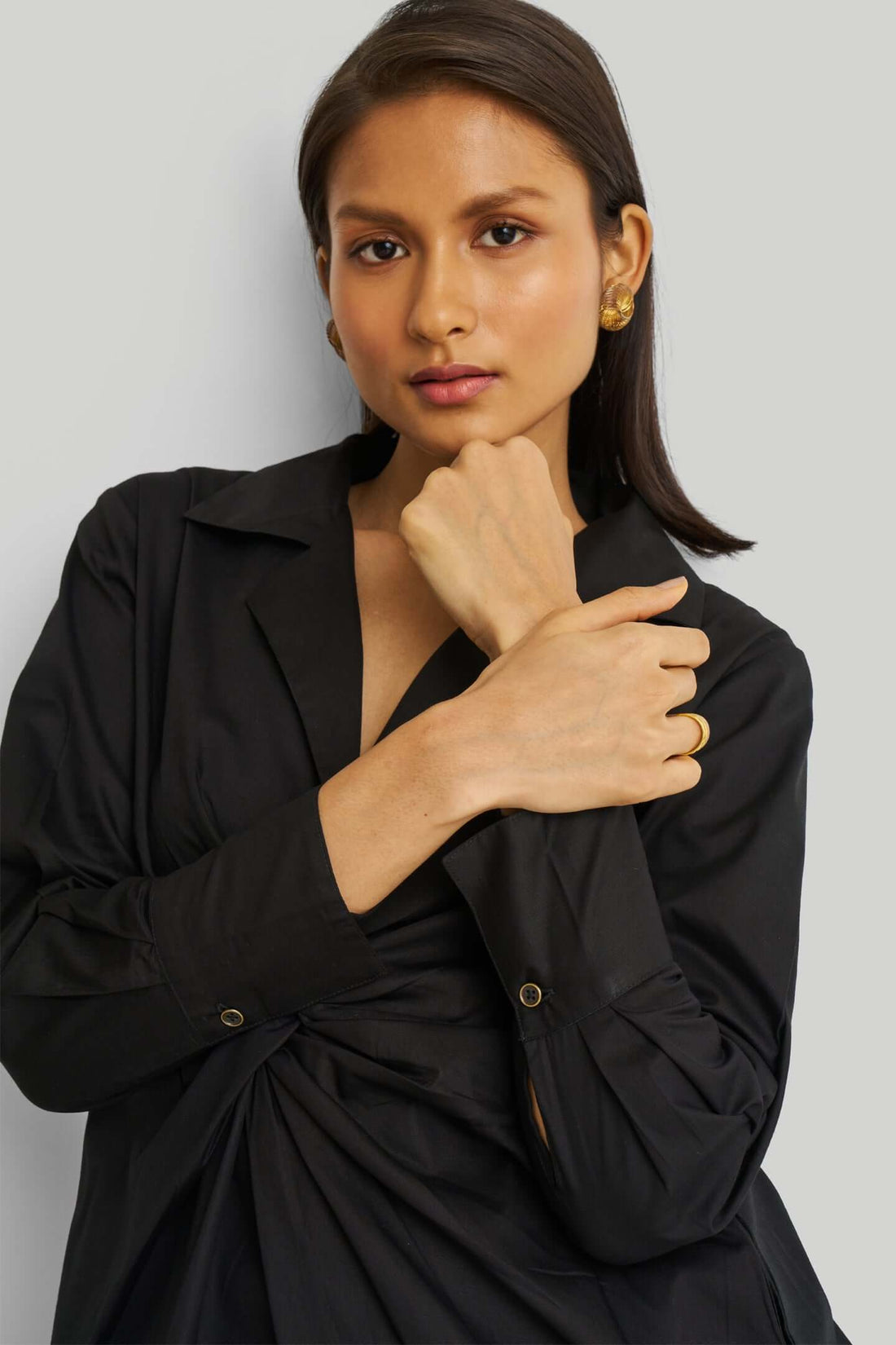 Front Twist Dress in Black -COL - Stella Carakasi