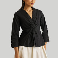 Front Twist Top in Black -COL - Stella Carakasi
