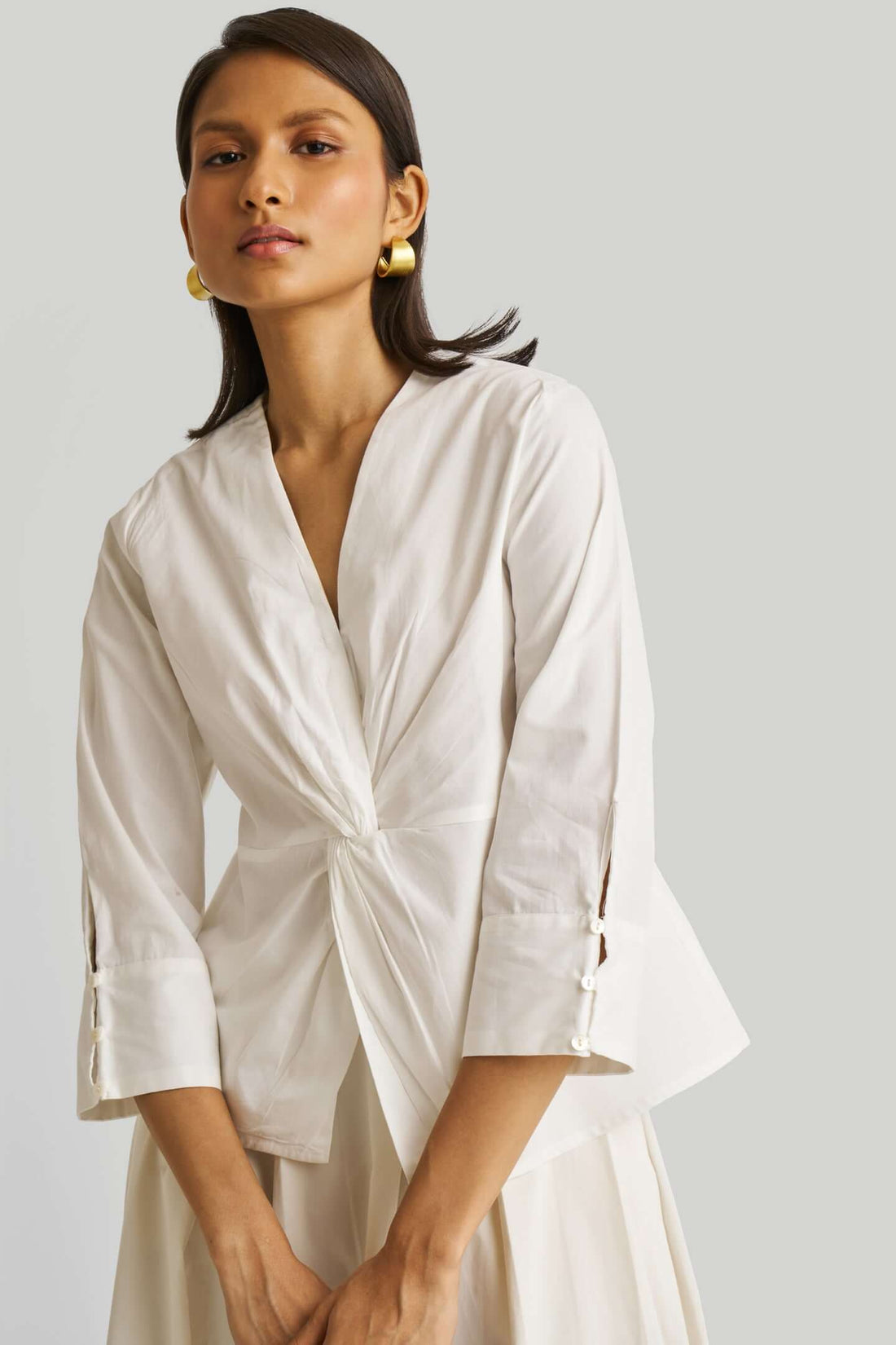 Front Twist Top in White -COL - Stella Carakasi