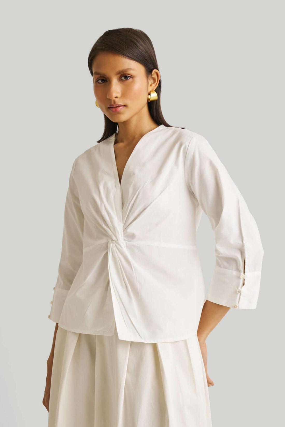 Front Twist Top in White -COL - Stella Carakasi