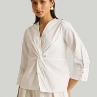 Front Twist Top in White -COL - Stella Carakasi