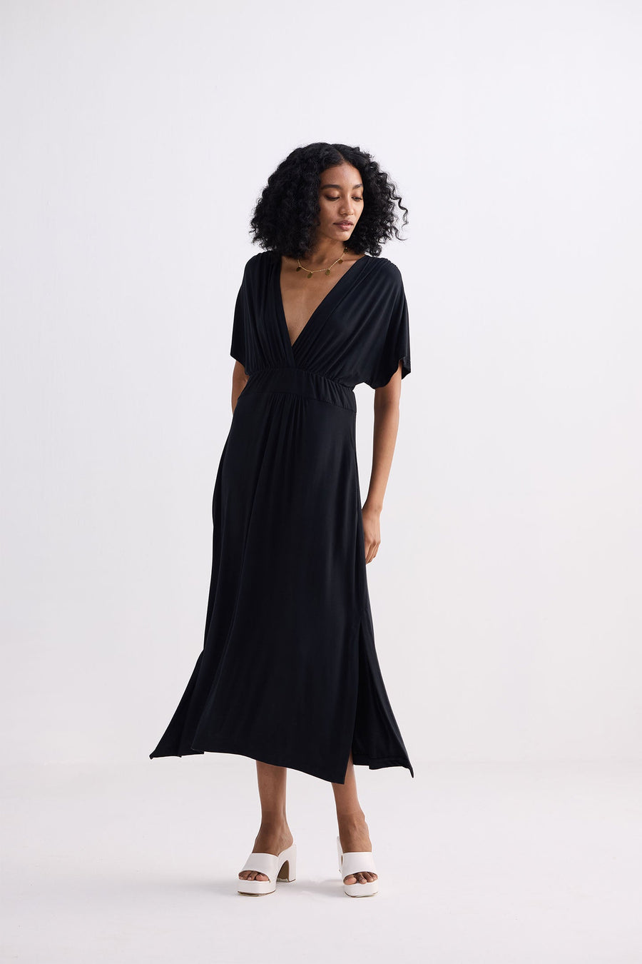 Flowy A-Line Maxi Dress -COL