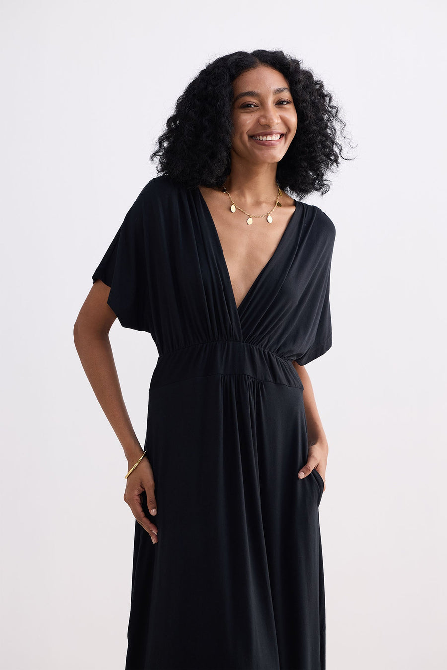 Flowy A-Line Maxi Dress -COL
