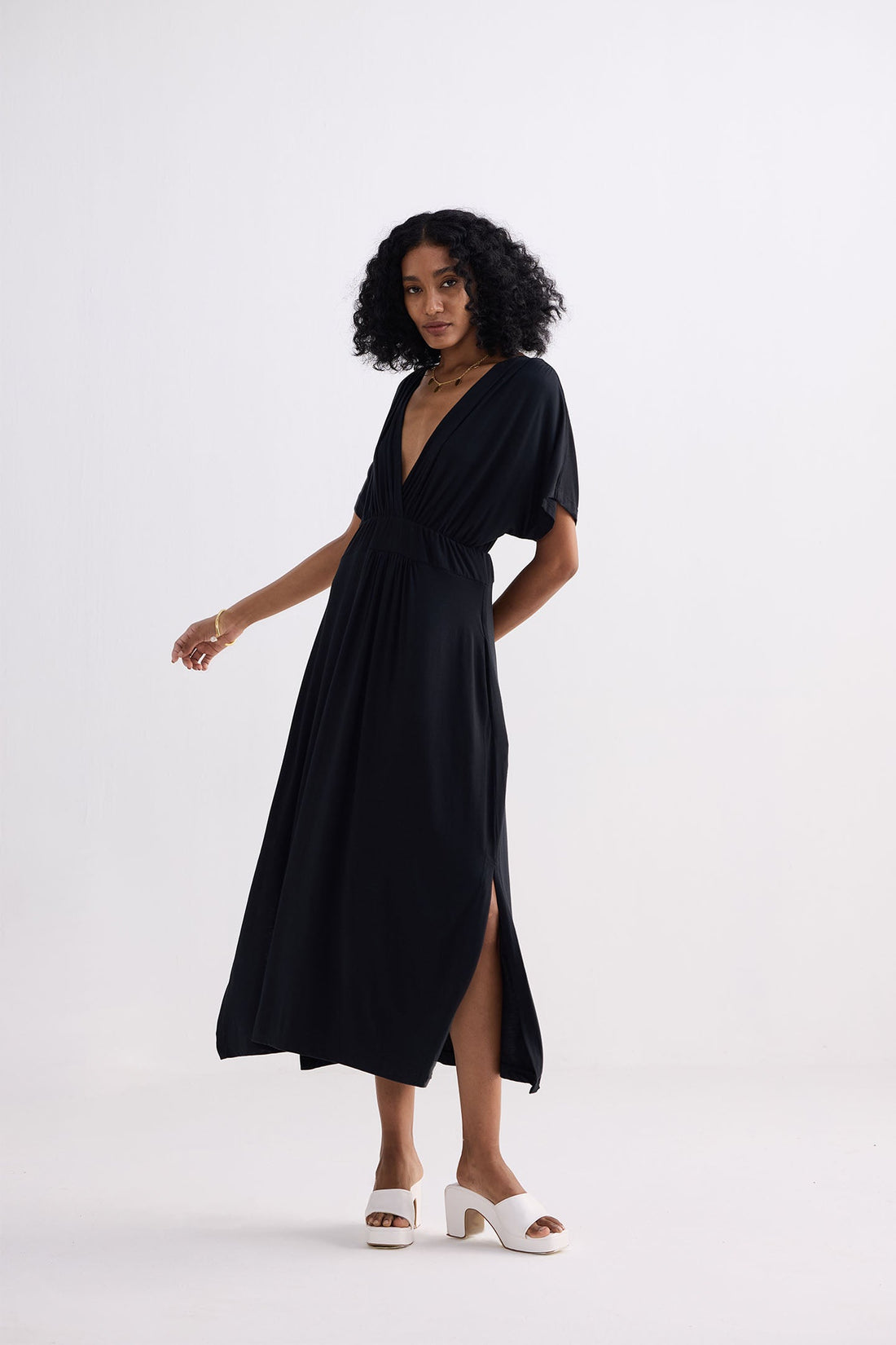 Flowy A-Line Maxi Dress -COL