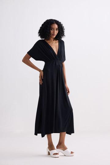 Flowy A-Line Maxi Dress -COL