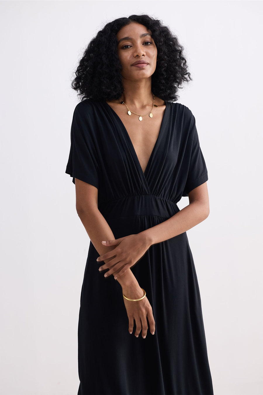 Flowy A-Line Maxi Dress -COL
