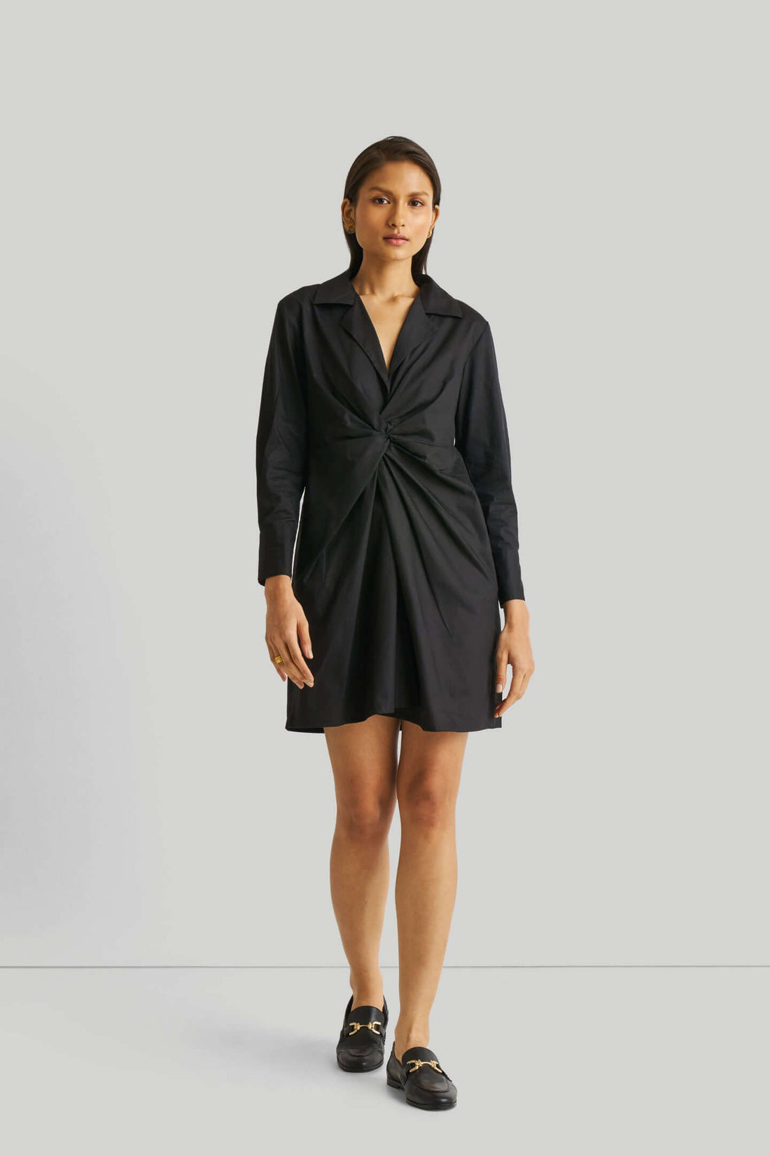 Front Twist Dress in Black -COL - Stella Carakasi