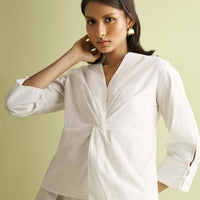 Front Twist Top in White -COL - Stella Carakasi