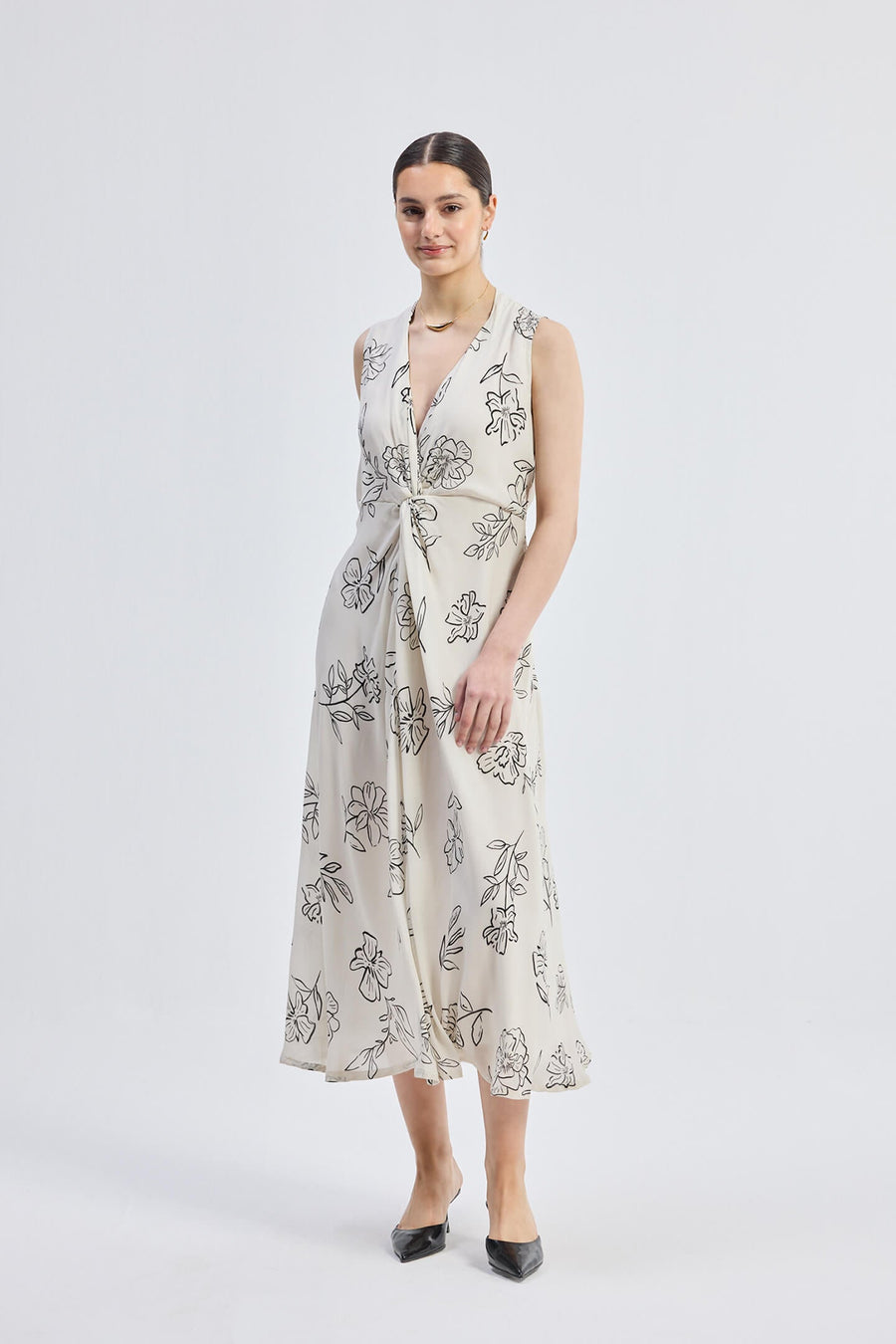Front Twist Maxi Dress -COL