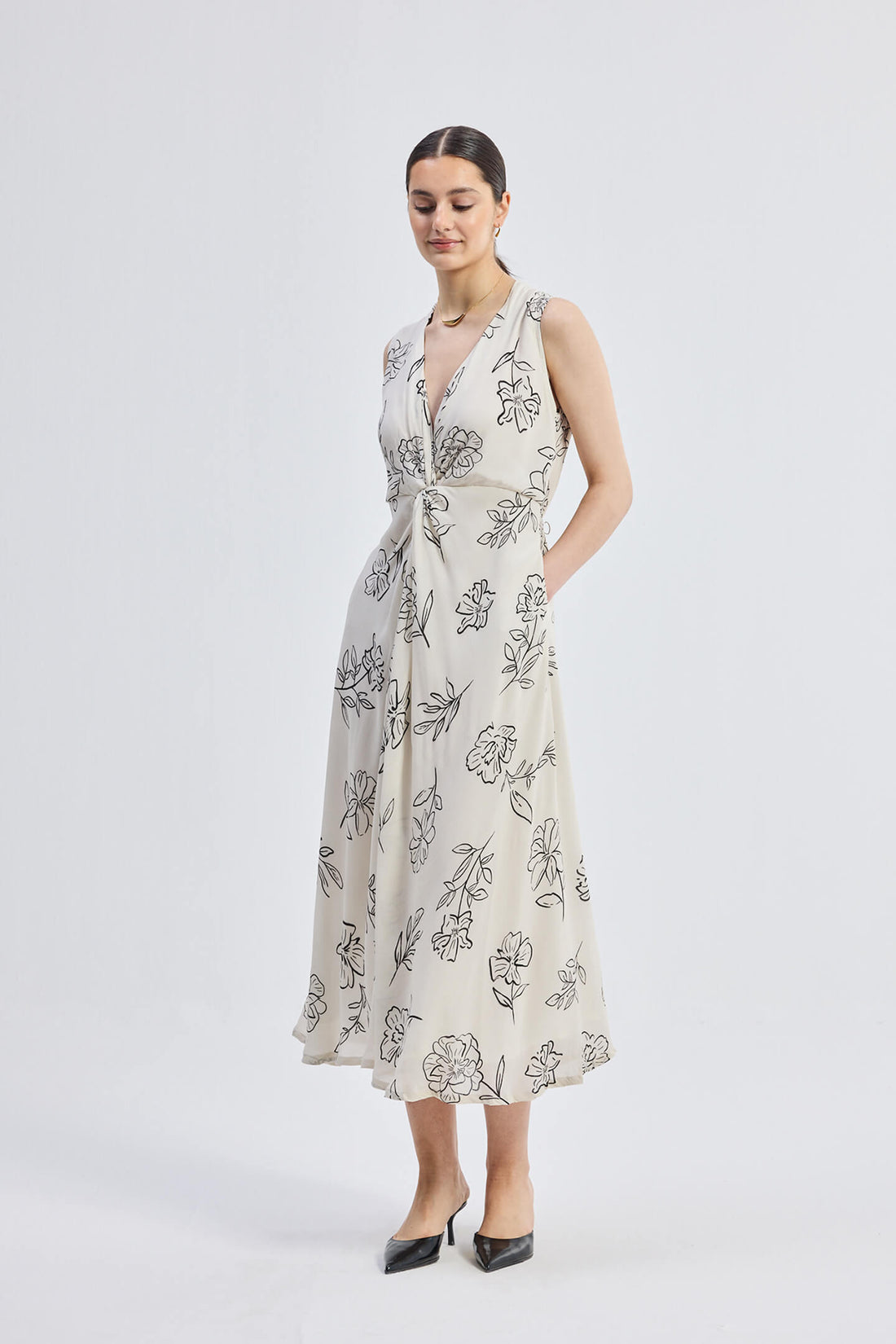 Front Twist Maxi Dress -COL