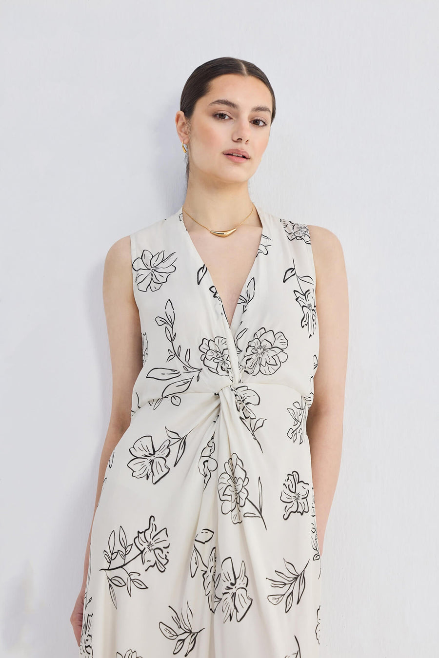 Front Twist Maxi Dress -COL