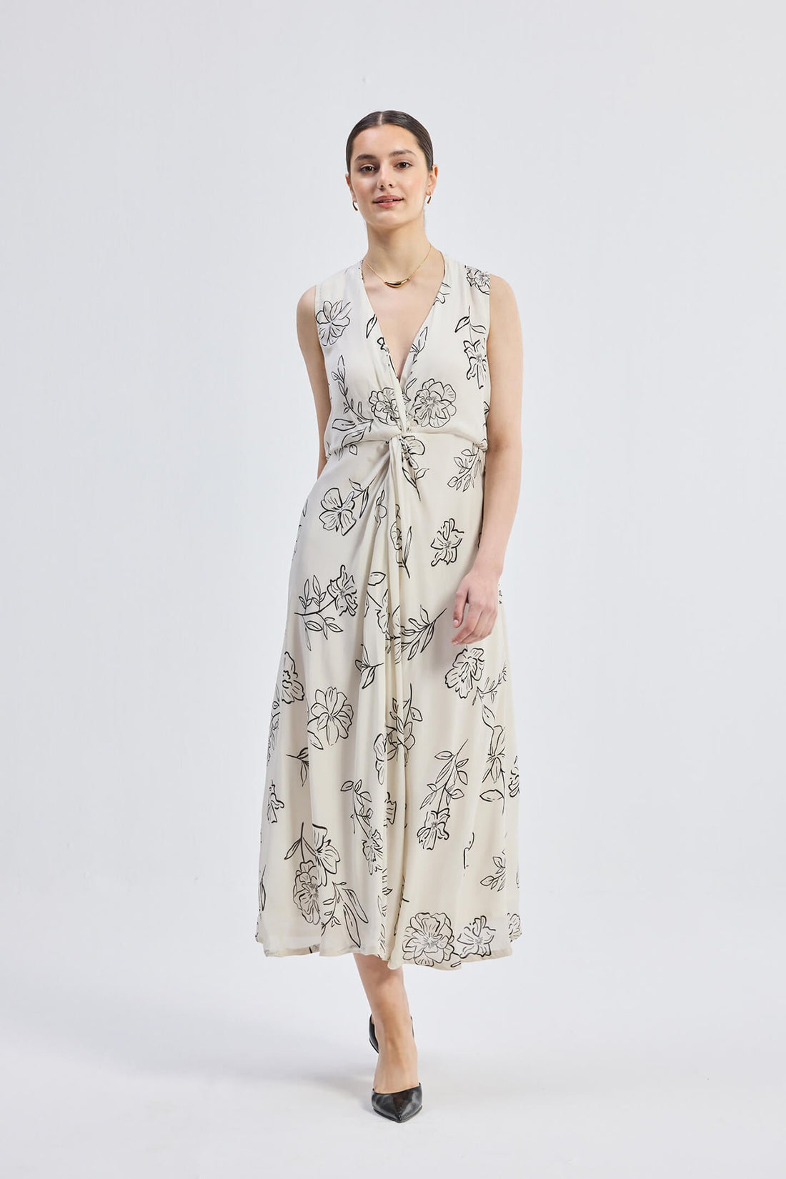 Front Twist Maxi Dress -COL