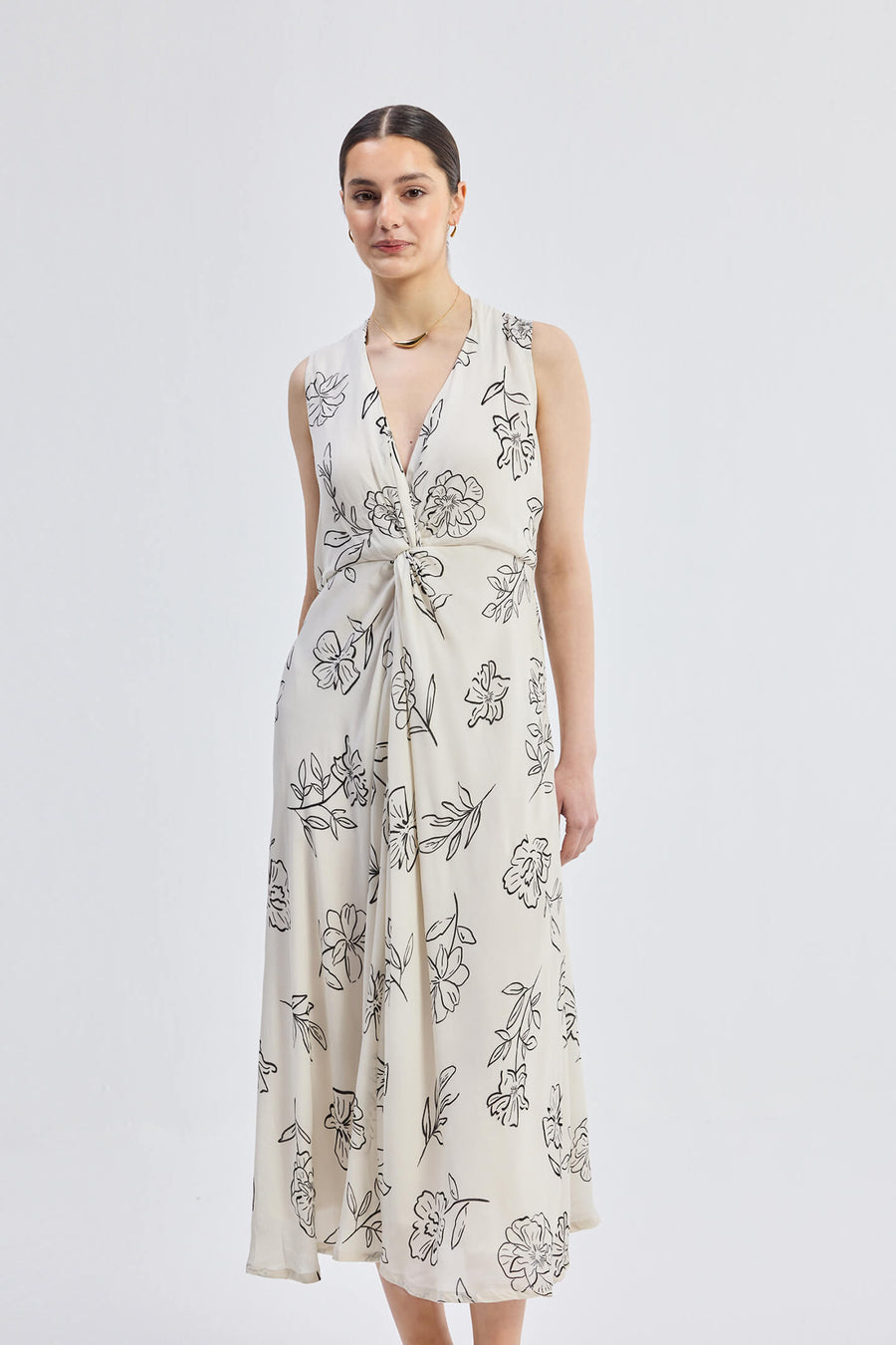 Front Twist Maxi Dress -COL