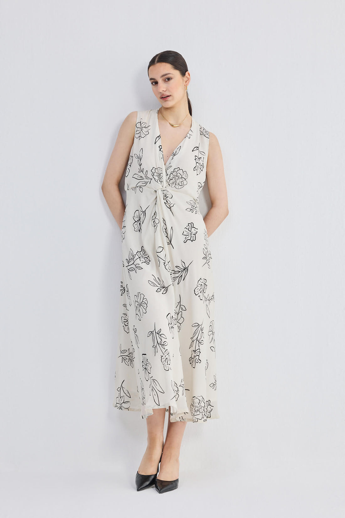 Front Twist Maxi Dress -COL