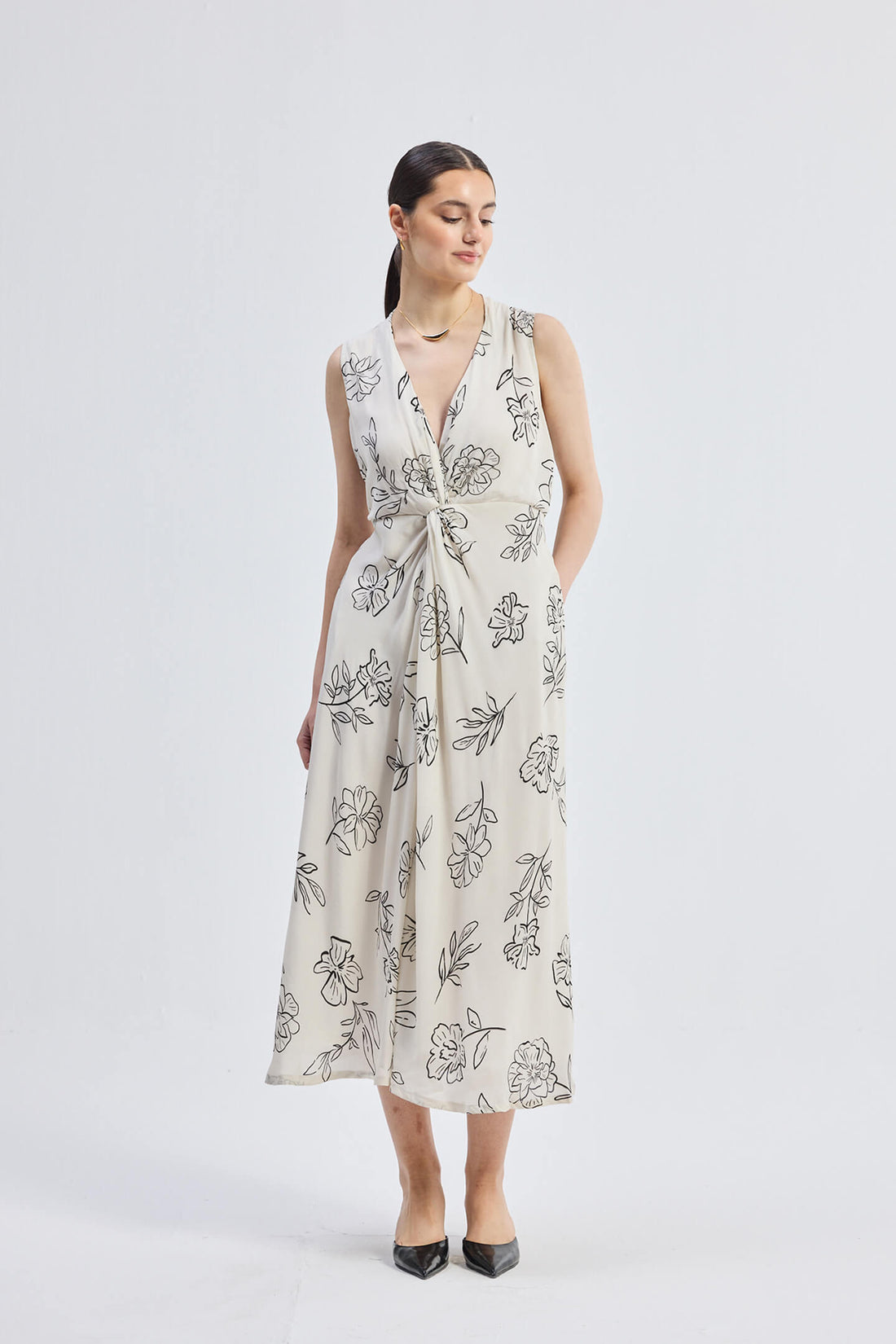 Front Twist Maxi Dress -COL