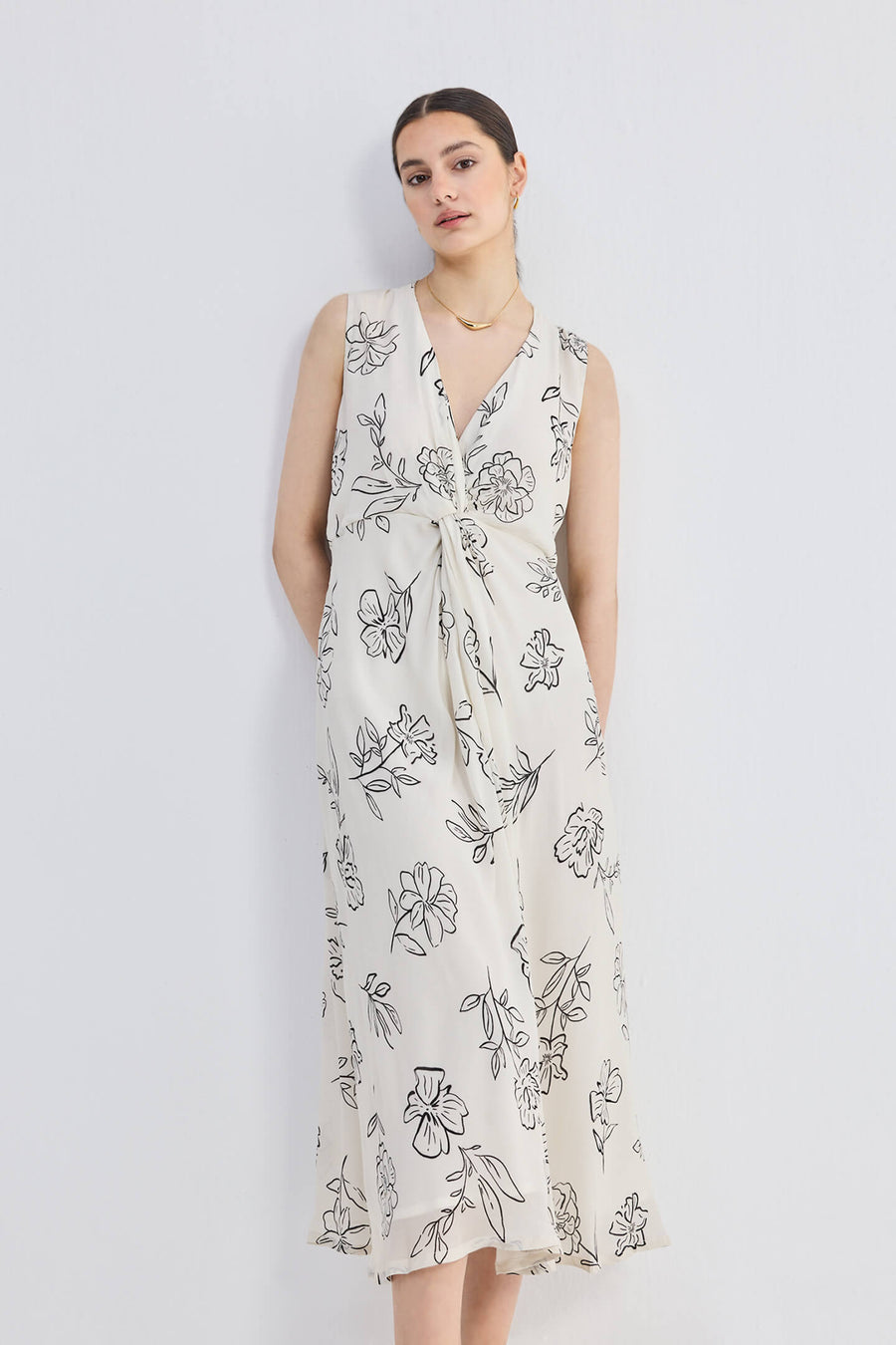 Front Twist Maxi Dress -COL