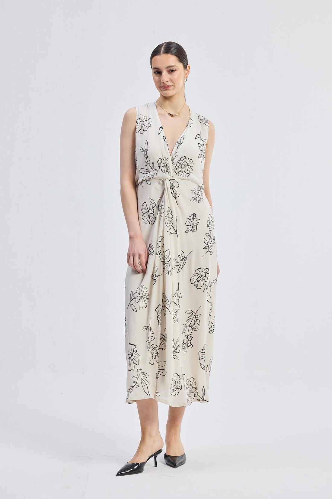 Front Twist Maxi Dress -COL