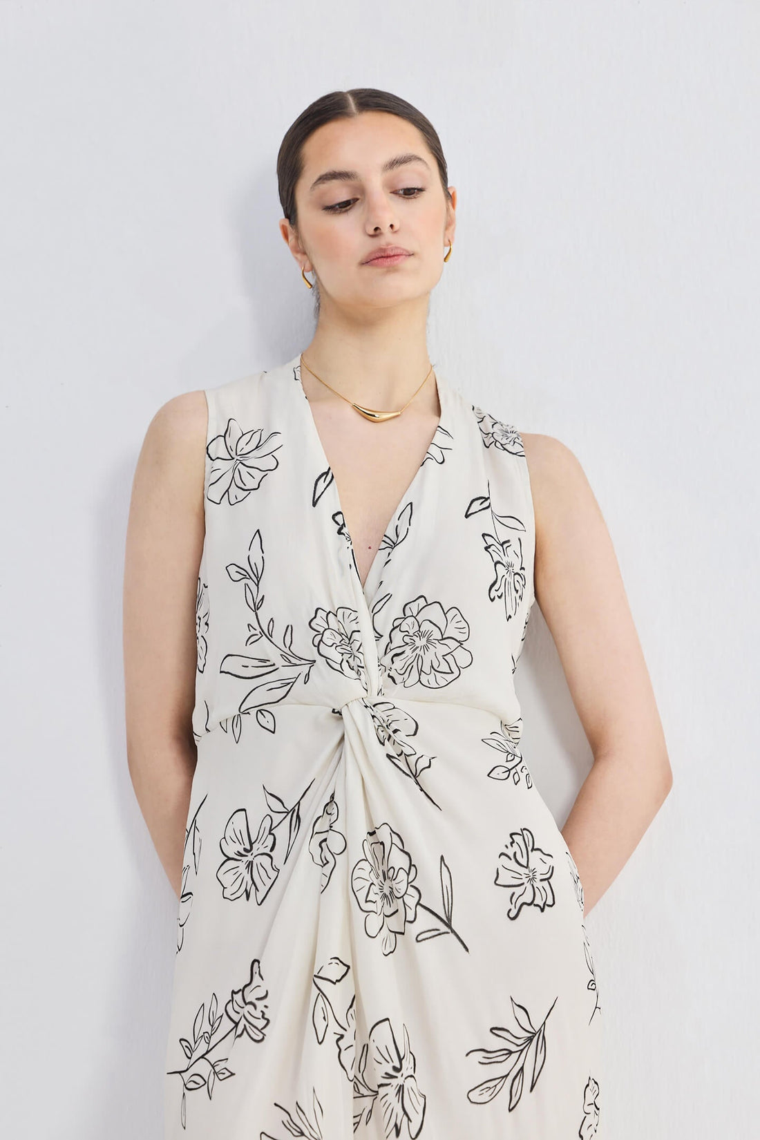 Front Twist Maxi Dress -COL
