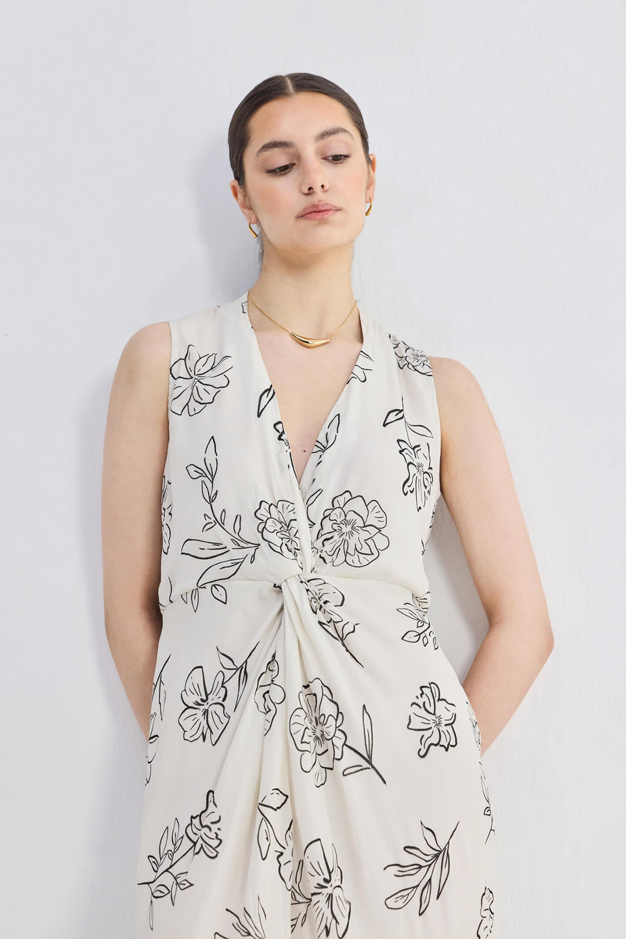 Front Twist Maxi Dress -COL