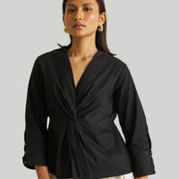 Front Twist Top in Black -COL - Stella Carakasi