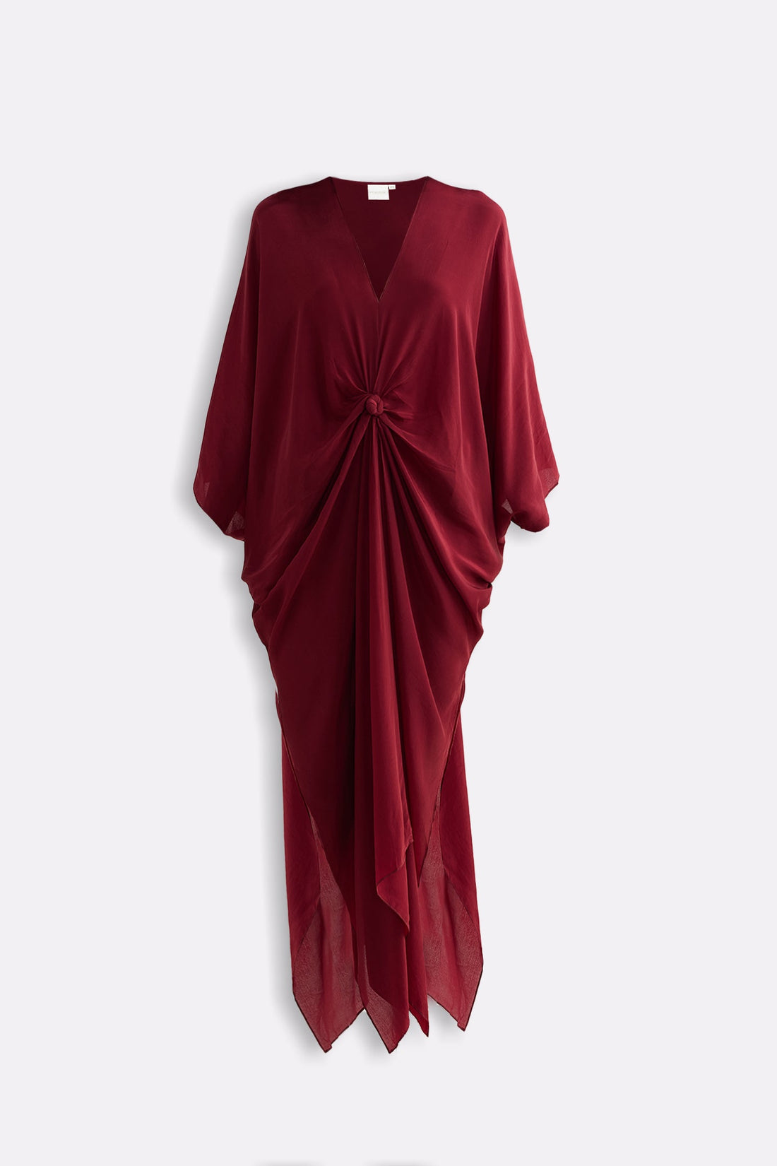 Front Twist Kaftan Dress in Burgundy -COL - Stella Carakasi