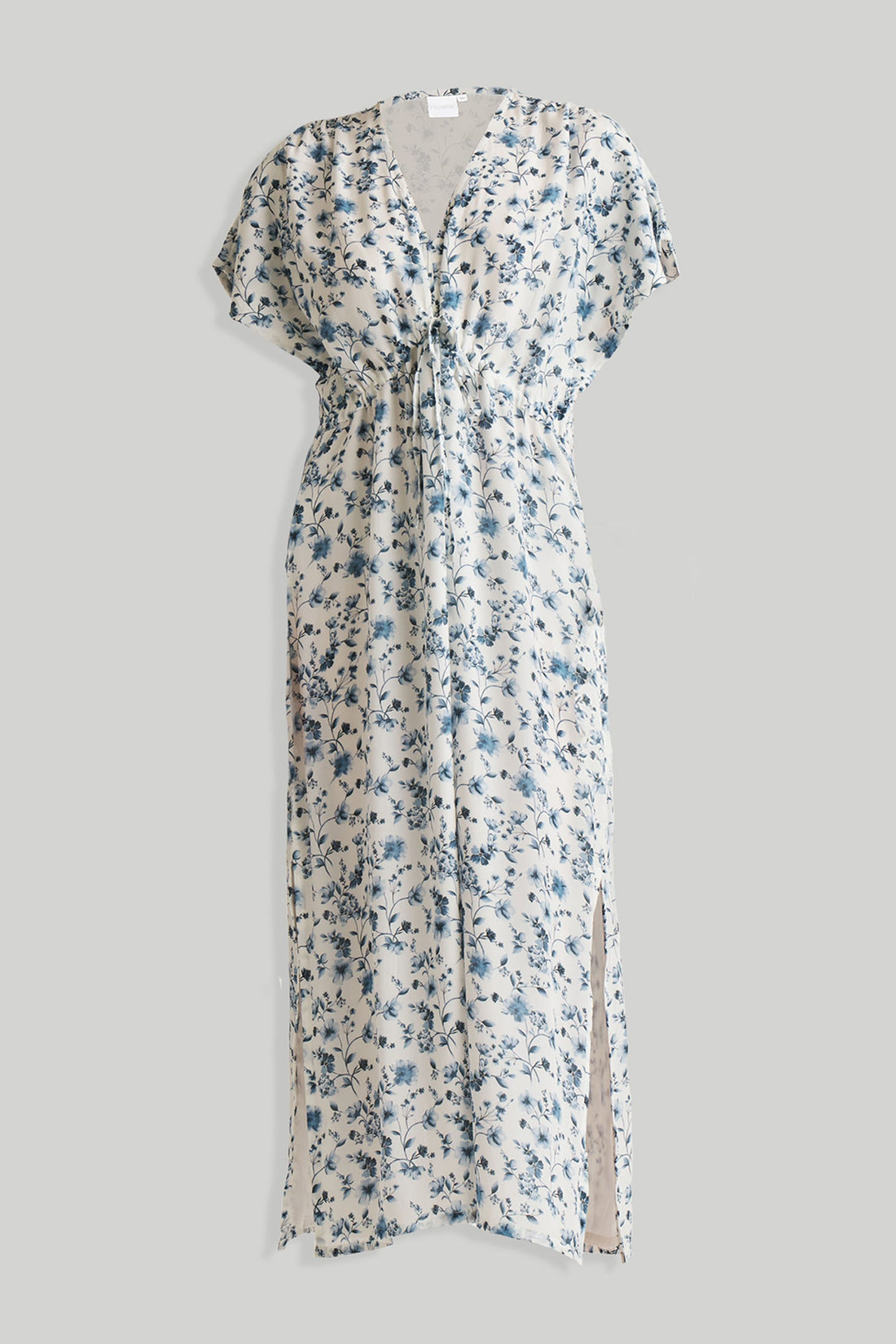 Gathered Maxi Dress in Blue Florals -COL - Stella Carakasi