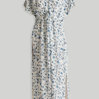 Gathered Maxi Dress in Blue Florals -COL - Stella Carakasi