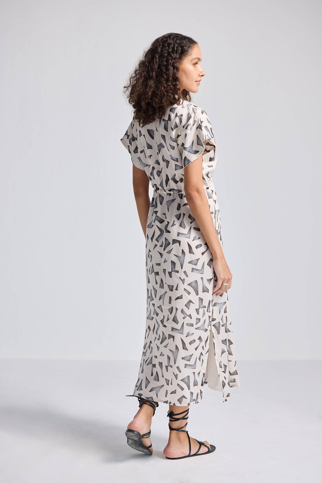Gathered Maxi Dress with Side Slits in Mosaic -COL - Stella Carakasi