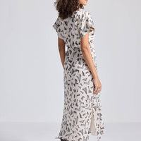 Gathered Maxi Dress with Side Slits in Mosaic -COL - Stella Carakasi