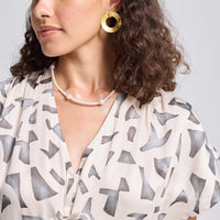 Gathered Maxi Dress with Side Slits in Mosaic -COL - Stella Carakasi