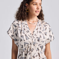 Gathered Maxi Dress with Side Slits in Mosaic -COL - Stella Carakasi