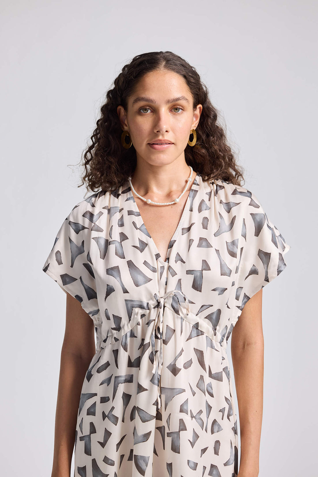 Gathered Maxi Dress with Side Slits in Mosaic -COL - Stella Carakasi